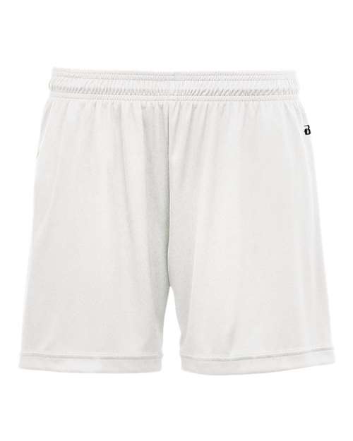 Badger 4116 Women's B-Core 5" Inseam Shorts - White - front