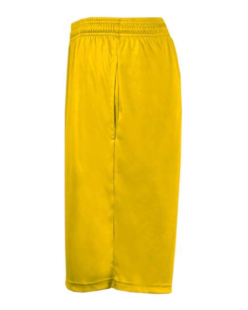 Badger 4119 Men's B-Core 10" Shorts with Pockets - Gold - side