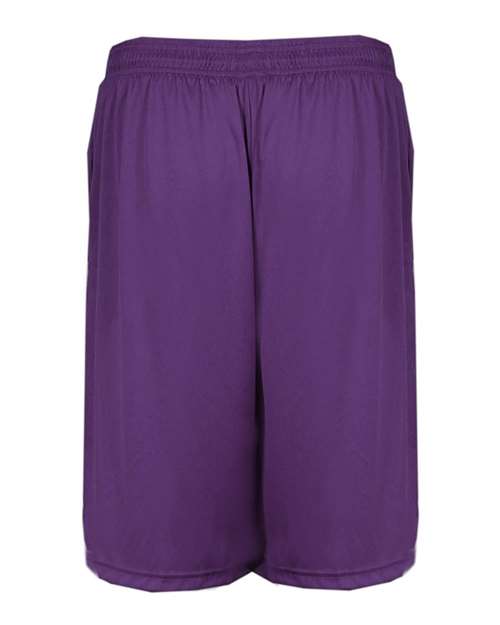 Badger 4119 Men's B-Core 10" Shorts with Pockets - Purple - back