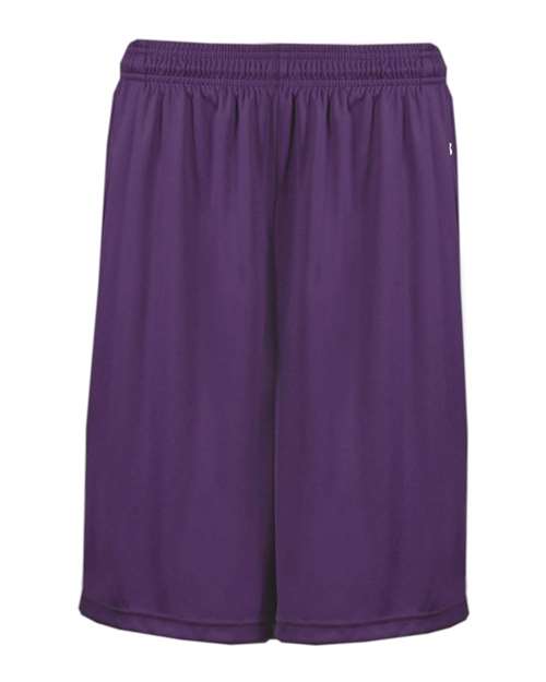 Badger 4119 Men's B-Core 10" Shorts with Pockets - Purple - front