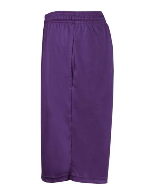 Badger 4119 Men's B-Core 10" Shorts with Pockets - Purple - side