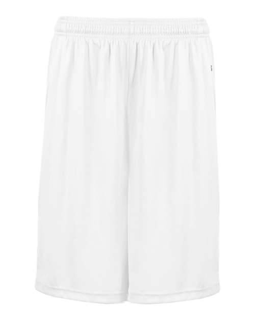Badger 4119 Men's B-Core 10" Shorts with Pockets - White - front