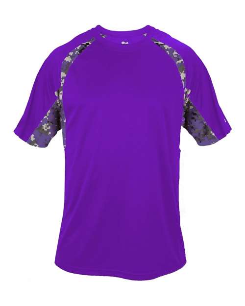 Badger 4140 Men's Hook Digital T-Shirt - Purple/ Purple - front