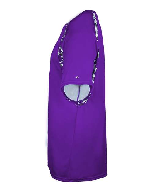 Badger 4140 Men's Hook Digital T-Shirt - Purple/ Purple - side