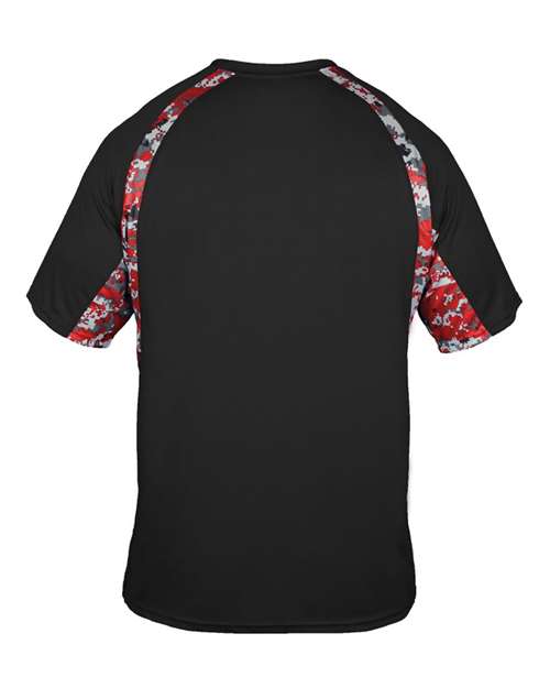 Badger 4140 Men's Hook Digital T-Shirt - Black/ Red - back