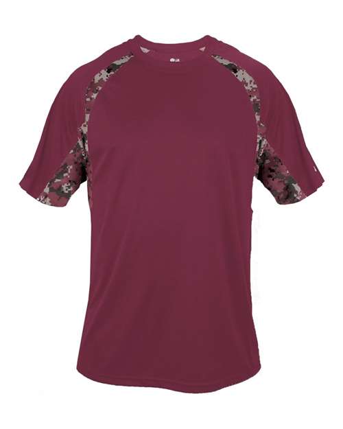 Badger 4140 Men's Hook Digital T-Shirt - Maroon/ Maroon Digital - front