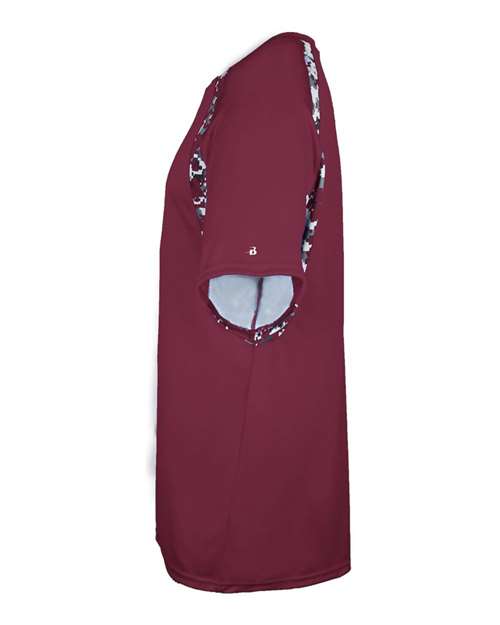 Badger 4140 Men's Hook Digital T-Shirt - Maroon/ Maroon Digital - side