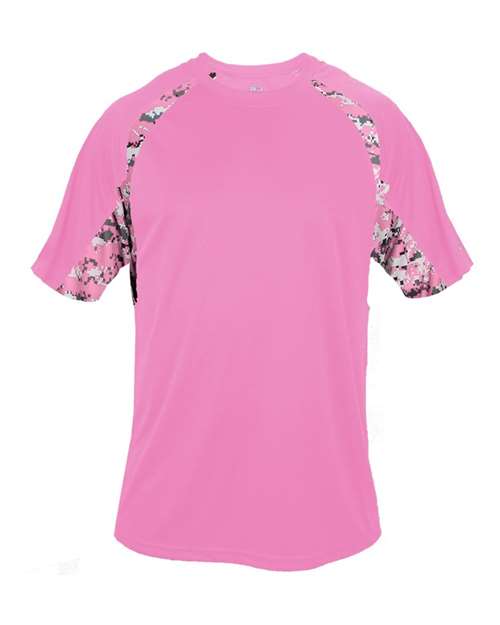 Badger 4140 Men's Hook Digital T-Shirt - Pink/ Pink Digital - front