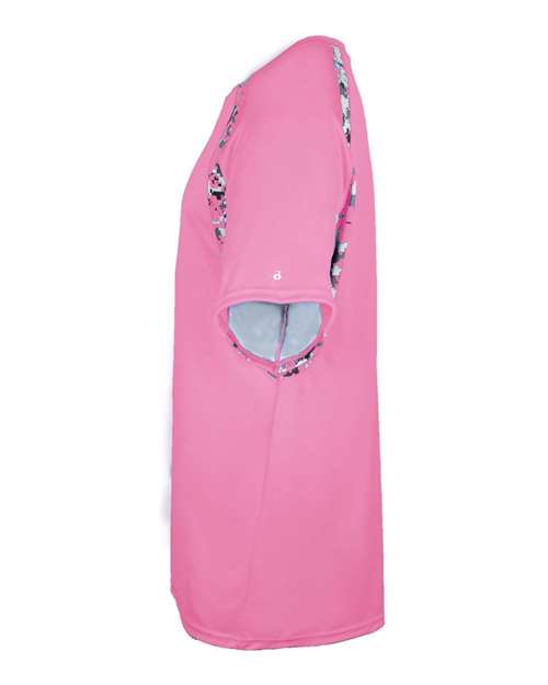 Badger 4140 Men's Hook Digital T-Shirt - Pink/ Pink Digital - side