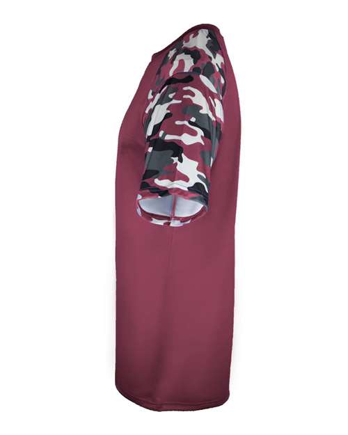 Badger 4141 Men's Camo Sport T-Shirt - Maroon/ Maroon Camo - side