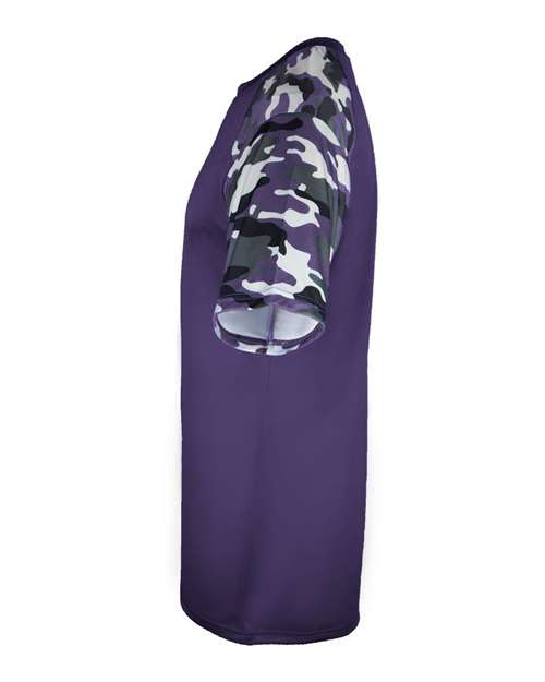 Badger 4141 Men's Camo Sport T-Shirt - Purple/ Purple Camo - side