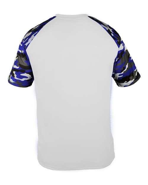 Badger 4141 Men's Camo Sport T-Shirt - White/ Royal Camo - back