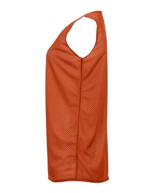 Badger 8978 Women's Pro Mesh Reversible Tank Top - Burnt Orange White - side