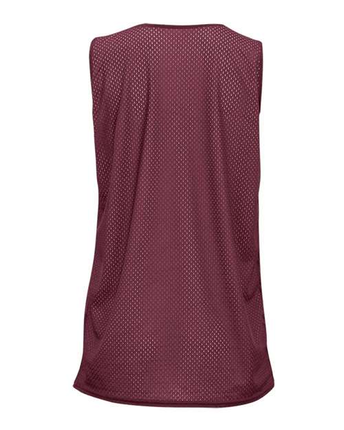 Badger 8978 Women's Pro Mesh Reversible Tank Top - Cardinal/ White - back