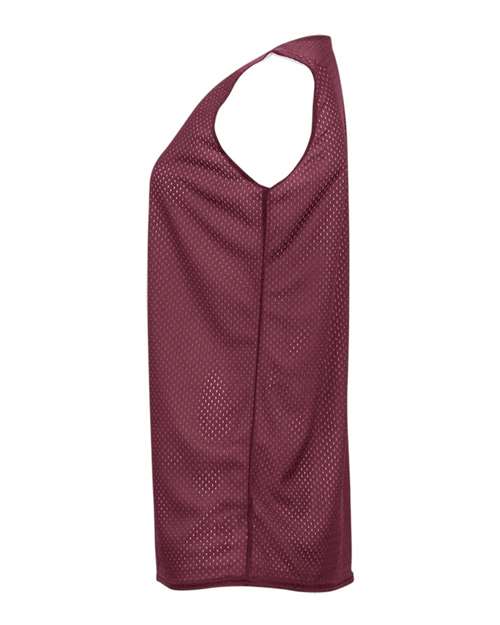 Badger 8978 Women's Pro Mesh Reversible Tank Top - Cardinal/ White - side