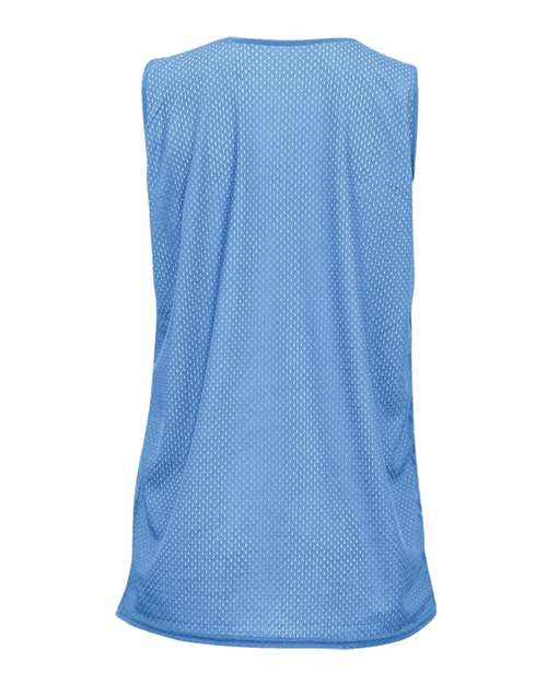 Badger 8978 Women's Pro Mesh Reversible Tank Top - Columbia Blue/ White - back