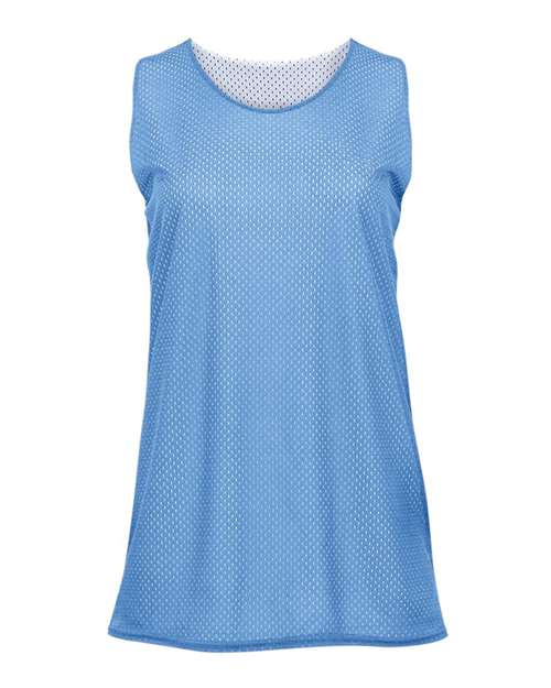 Badger 8978 Women's Pro Mesh Reversible Tank Top - Columbia Blue/ White - front