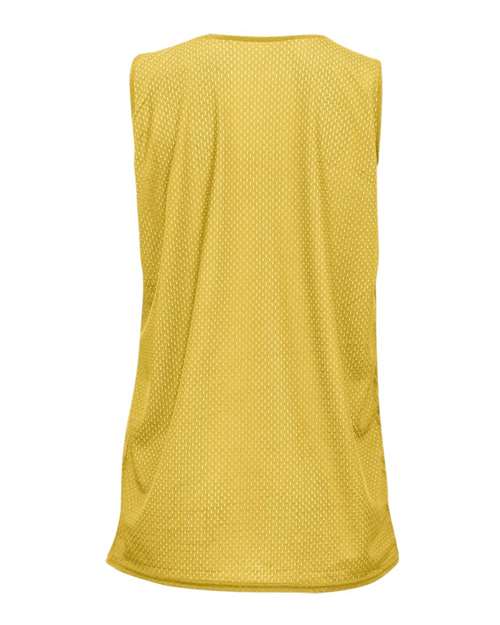 Badger 8978 Women's Pro Mesh Reversible Tank Top - Gold/ White - back