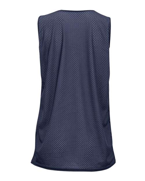 Badger 8978 Women's Pro Mesh Reversible Tank Top - Navy/ White - back