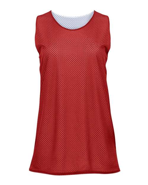 Badger 8978 Women's Pro Mesh Reversible Tank Top - Red/ White - front