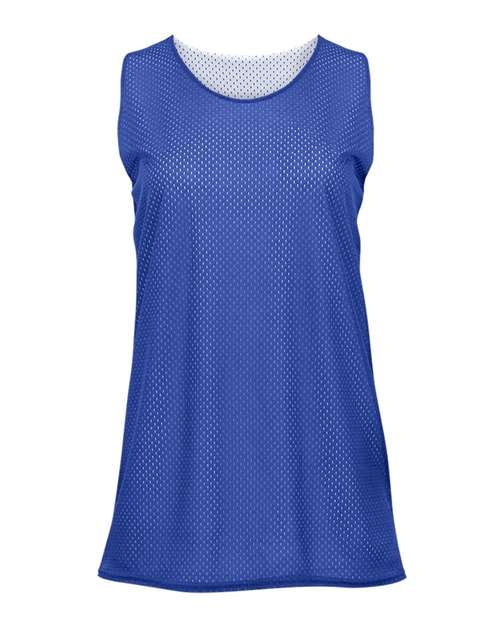 Badger 8978 Women's Pro Mesh Reversible Tank Top - Royal/ White - front