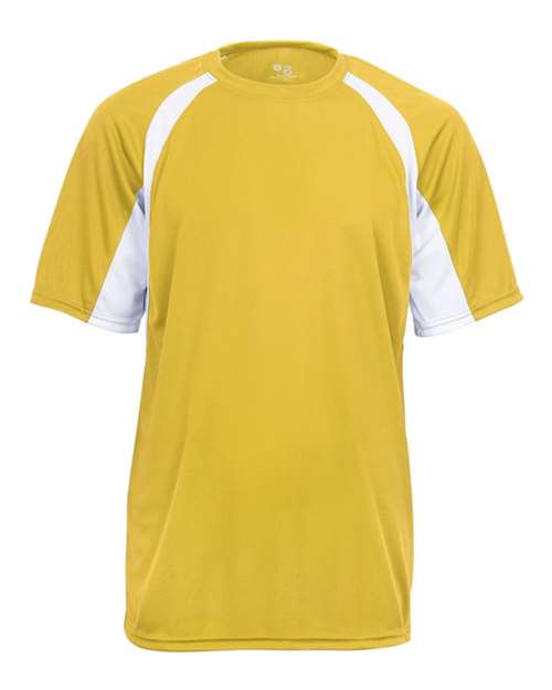Badger 4144 Men's B-Core Hook T-Shirt - Gold/ White - front