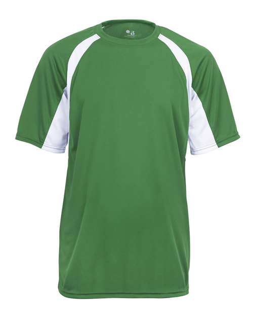 Badger 4144 Men's B-Core Hook T-Shirt - Kelly/ White - front