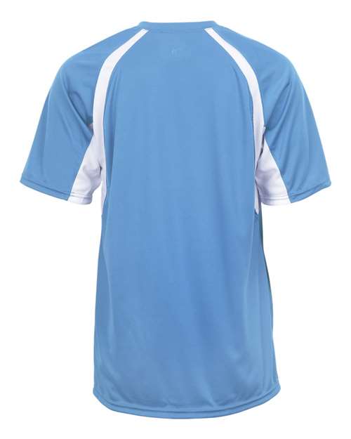 Badger 4144 Men's B-Core Hook T-Shirt - Columbia Blue/ White - back