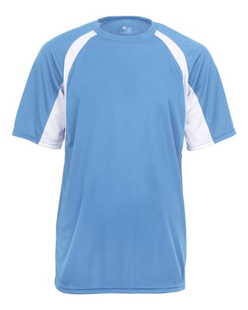 Badger 4144 Men's B-Core Hook T-Shirt - Columbia Blue/ White - front