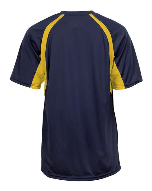 Badger 4144 Men's B-Core Hook T-Shirt - Navy/ Gold - back