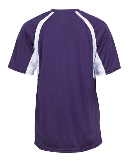 Badger 4144 Men's B-Core Hook T-Shirt - Purple/ White - back