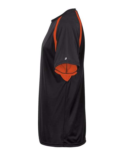 Badger 4144 Men's B-Core Hook T-Shirt - Black/ Burnt Orange - side