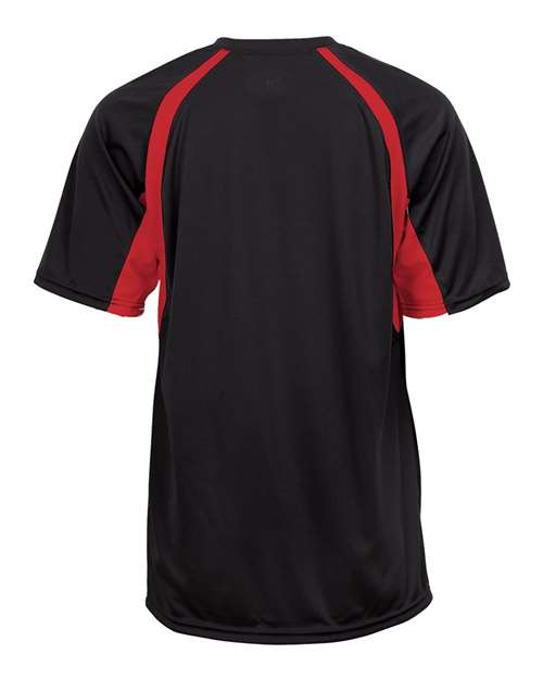 Badger 4144 Men's B-Core Hook T-Shirt - Black/ Red - back