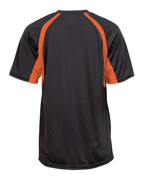 Badger 4144 Men's B-Core Hook T-Shirt - Graphite/ Safety Orange - back