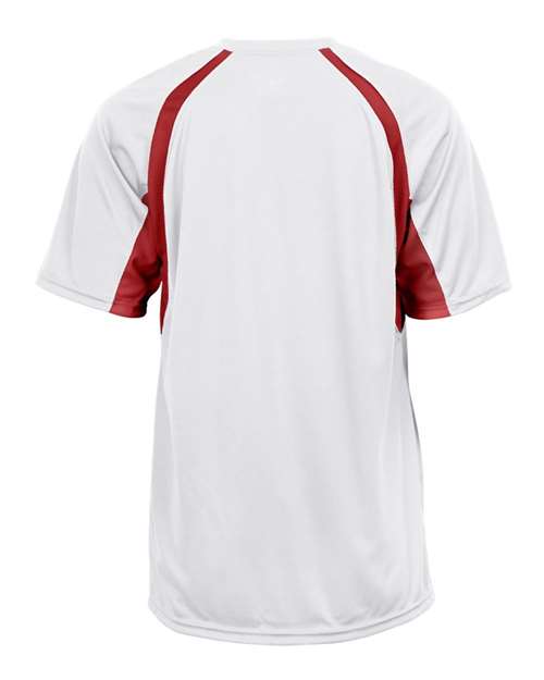 Badger 4144 Men's B-Core Hook T-Shirt - White/ Red - back