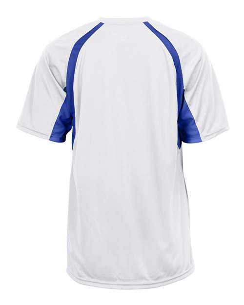 Badger 4144 Men's B-Core Hook T-Shirt - White/ Royal - back