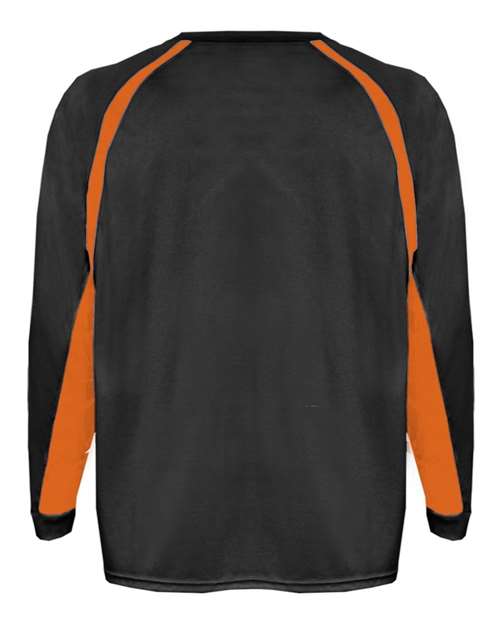 Badger 4154 Men's B-Core Hook Long Sleeve T-Shirt - Black/ Burnt Orange - back
