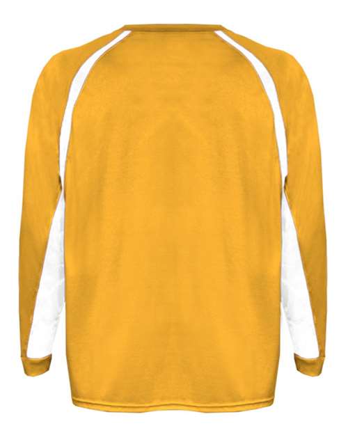 Badger 4154 Men's B-Core Hook Long Sleeve T-Shirt - Gold/ White - back