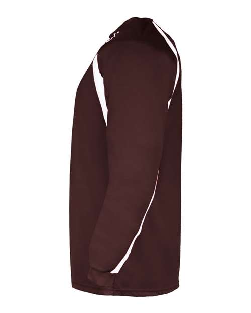 Badger 4154 Men's B-Core Hook Long Sleeve T-Shirt - Maroon/ White - side