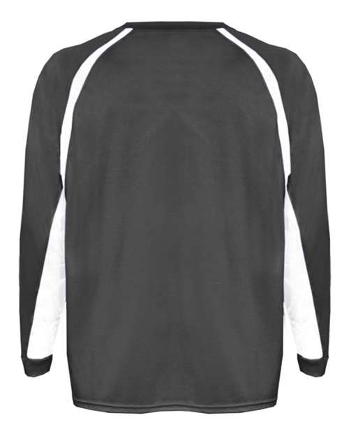 Badger 4154 Men's B-Core Hook Long Sleeve T-Shirt - Graphite/ White - back