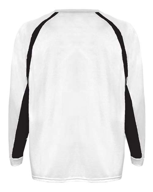 Badger 4154 Men's B-Core Hook Long Sleeve T-Shirt - White/ Black - back