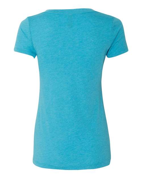 Next Level 6740 Women’s Triblend Deep V-Neck Tee - Vintage Turquoise - back