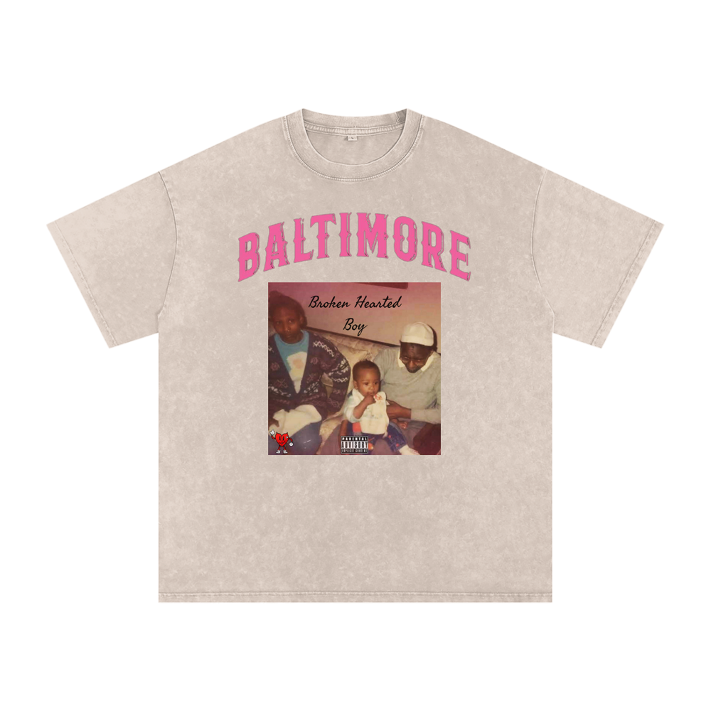 Snow Washed Oversized Cotton T-Shirt