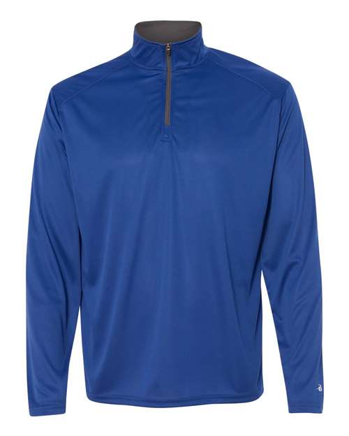 Badger 4102 Men's B-Core Quarter-Zip Pullover - Royal/ Graphite - front