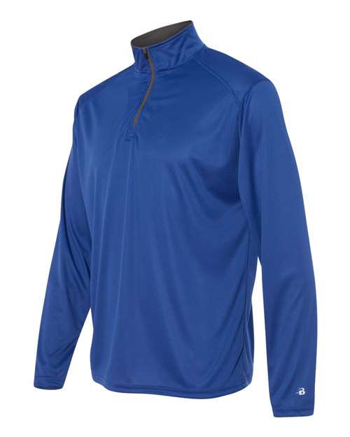 Badger 4102 Men's B-Core Quarter-Zip Pullover - Royal/ Graphite - side