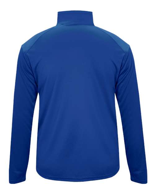 Badger 2102 Youth B-Core Quarter-Zip Pullover - Royal/ Graphite - back