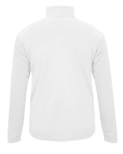 Badger 2102 Youth B-Core Quarter-Zip Pullover - White/ Graphite - back
