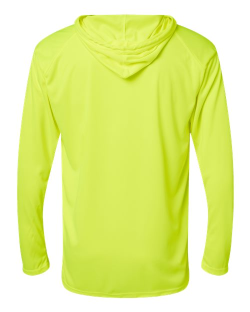 Badger 4105 Unisex B-Core Hooded Long Sleeve T-Shirt - Safety Yellow - back