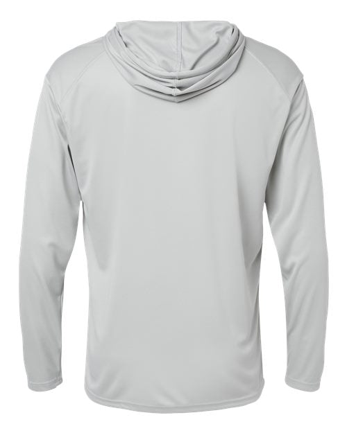 Badger 4105 Unisex B-Core Hooded Long Sleeve T-Shirt - Silver - back