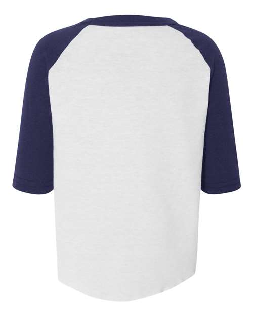 Augusta Sportswear 422 Toddler Three-Quarter Sleeve Baseball Jersey - White/ Navy - back